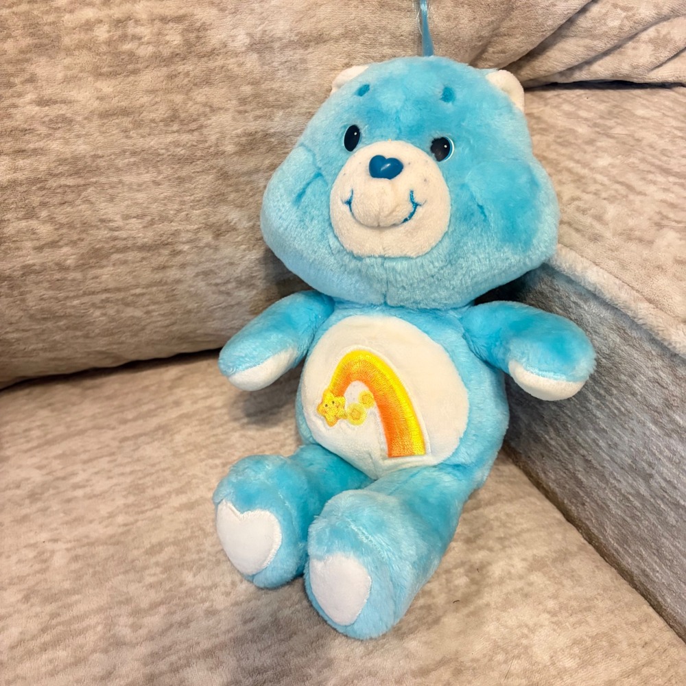 Vintage 1983 Kenner Care Bears Wish Bear Aqua Blue Plush 61510 TK 13 inch